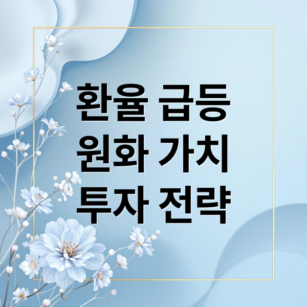 환율 급등
원화 가치
투자 전략 (환율,원유 가격 상승과 코스피 하락, 그리고 원가가치 하락 경제 위기 속 생존전략에 대해서 은행 저축과 투자 관련 방향성까지 예측하는 글을 작성해줘)