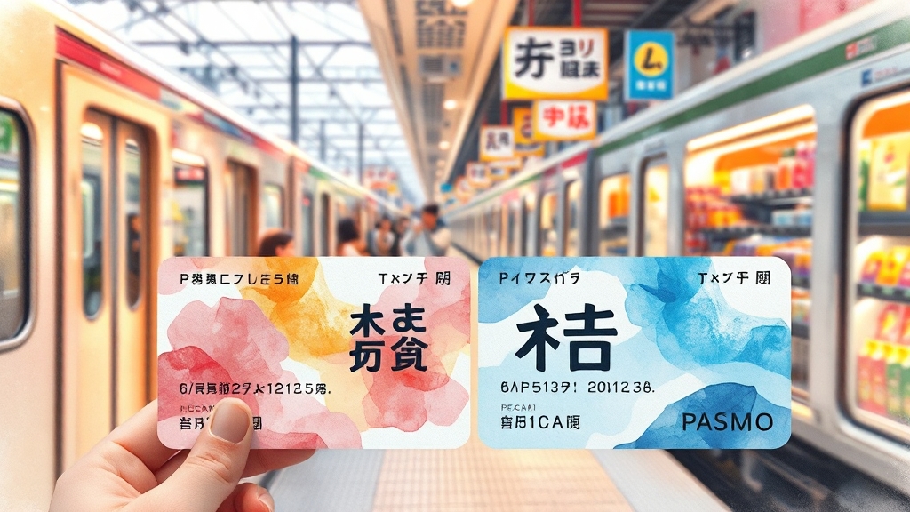 스이카 vs 파스모: 완벽 비교 (watercolor 스타일)