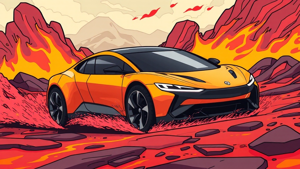 고성능 전기차의 등장 (cartoon 스타일)