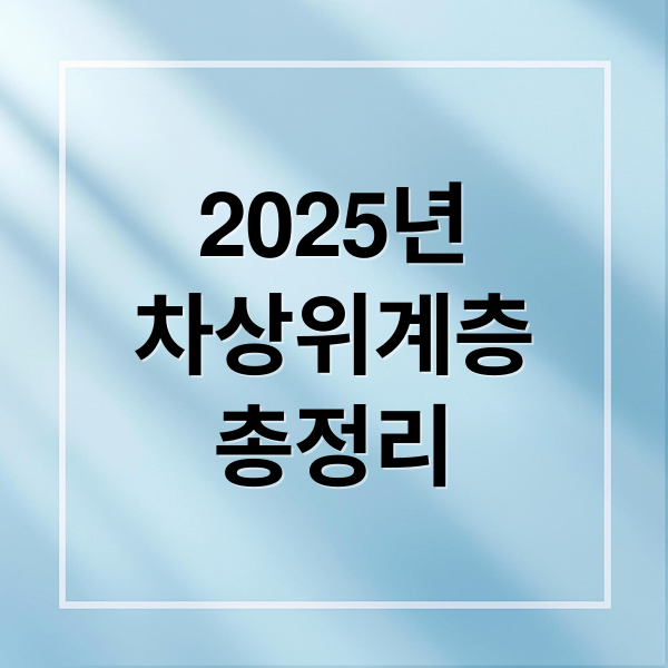 2025년
차상위계층
총정리 (차상위계층 조건 신청 혜택)