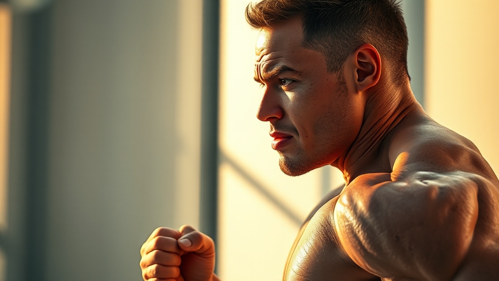 운동 능력 향상과 피로 회복 (realistic 스타일)