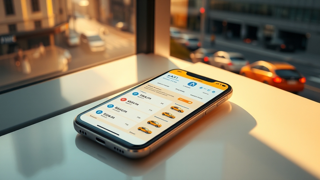 카카오T 앱으로 요금 비교하기 (realistic 스타일)