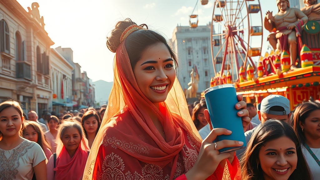 축제 즐기기 꿀팁, 무엇이 있을까? (realistic 스타일)
