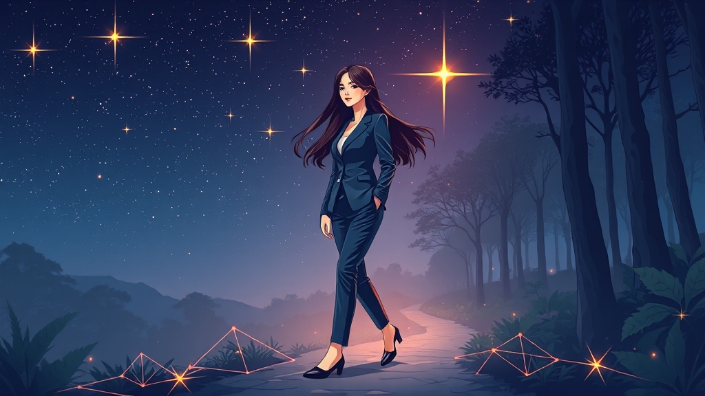 사주 해석: 기운과 노력 (illustration 스타일)