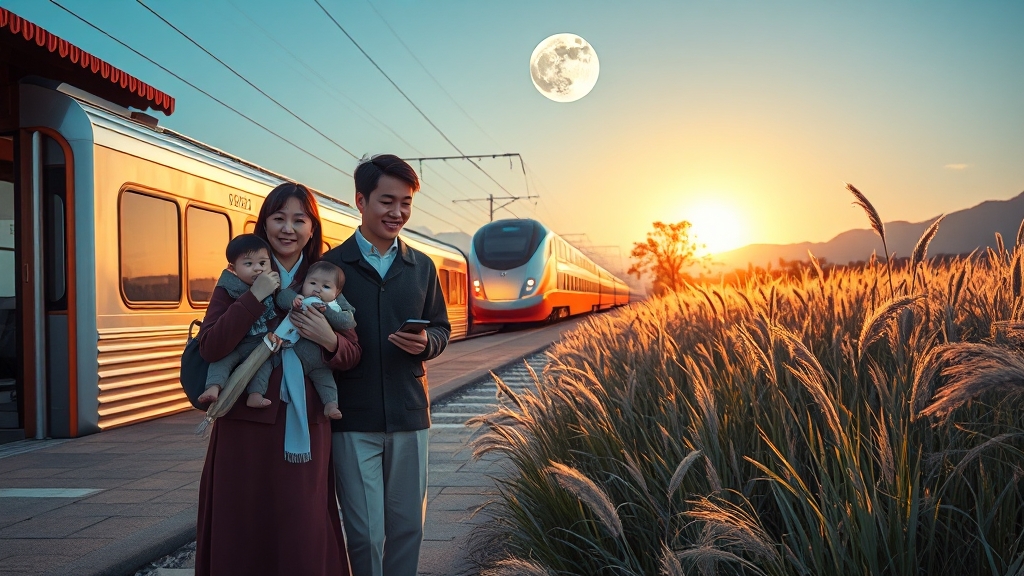 추석 기차표 관련 정보 (realistic 스타일)