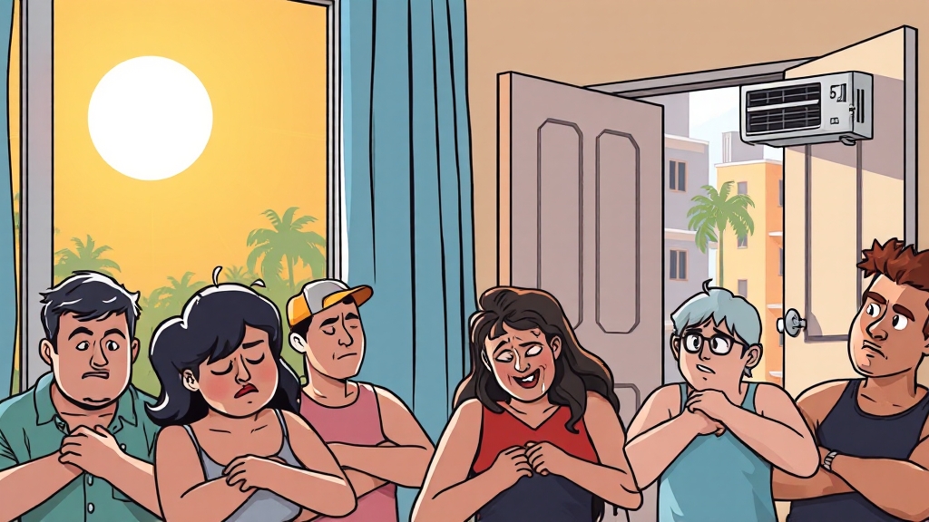 냉방병 발생 원인은? (cartoon 스타일)