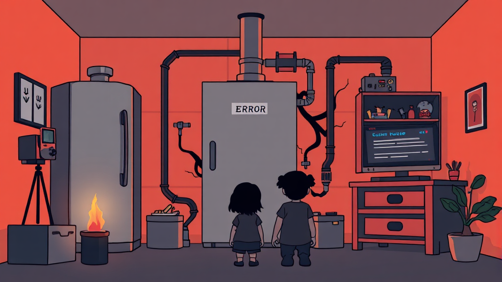 보일러 고장 증상 진단 (illustration 스타일)