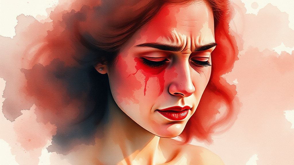 갱년기 주요 증상 (watercolor 스타일)