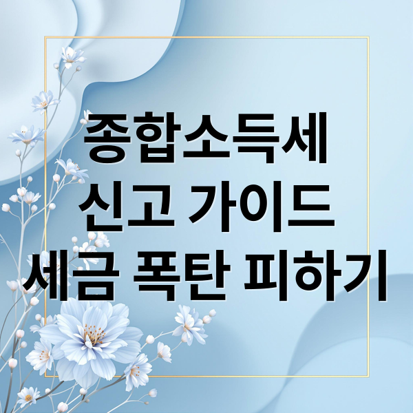 종합소득세
신고 가이드
세금 폭탄 피하기 (종합소득세 신고 실수 TOP 10)