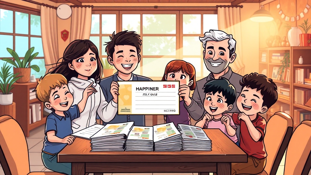 다둥이행복카드 신청 절차 (cartoon 스타일)