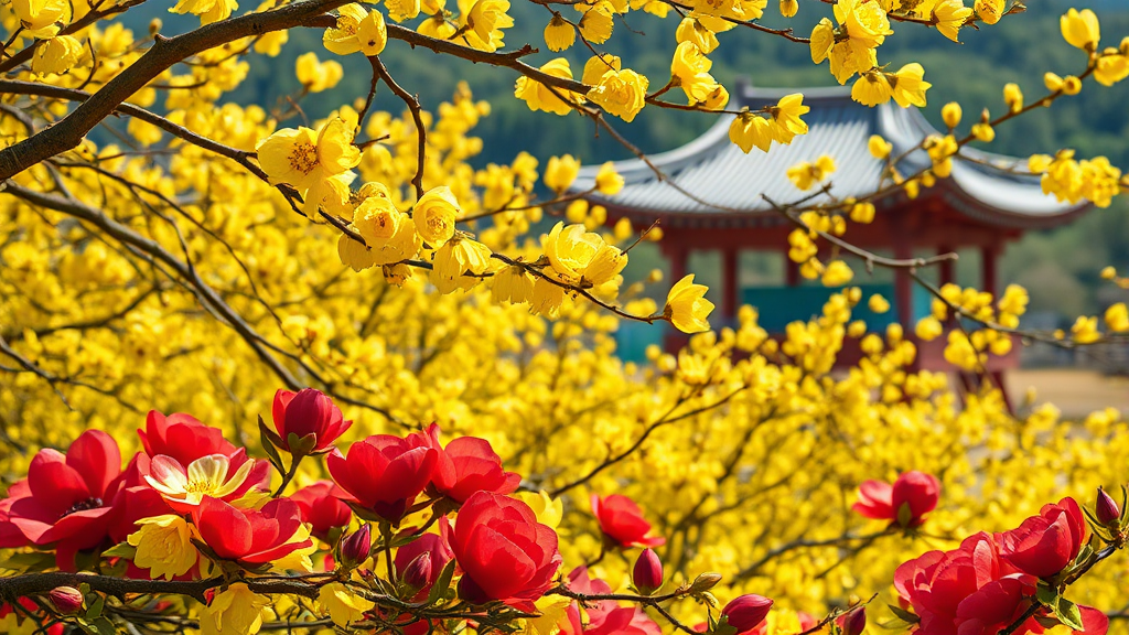 잊지 못할 봄 추억 만들기: 전남 축제 및 가볼 만한 곳 (realistic 스타일)