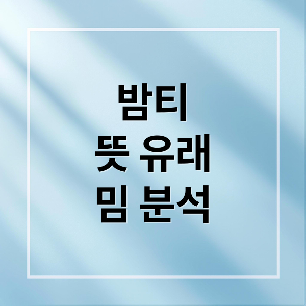 밤티
뜻 유래
밈 분석 (밤티 뜻 인터넷 밈)