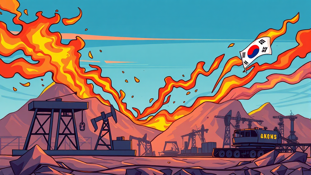 지정학적 리스크가 한국 경제에 미치는 영향 (cartoon 스타일)