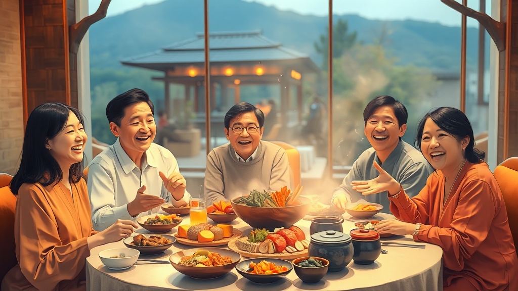 추석 가족 모임 장소 추천 (illustration 스타일)