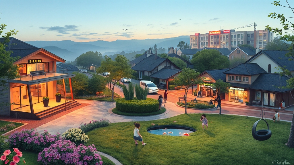 교통, 교육, 생활 인프라 (realistic 스타일)