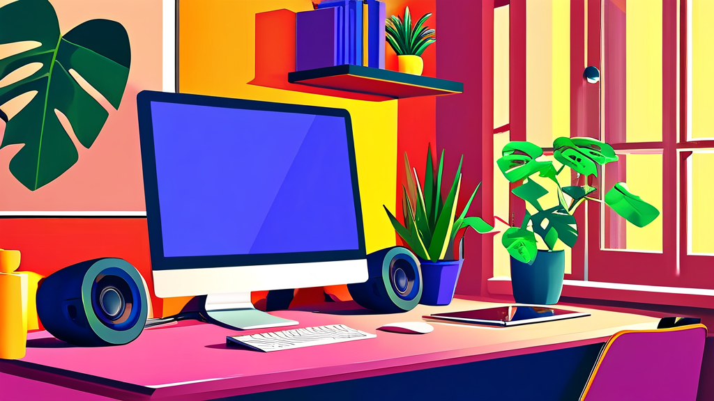 블루투스 기능 내장 컴퓨터 연결하기 (illustration 스타일)