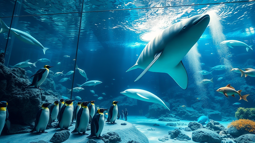 아쿠아리움 최적의 관람 동선 및 주요 볼거리 (realistic 스타일)