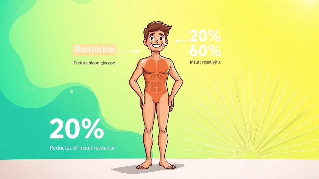 베르베린 효능 총정리 건강관리 2025 4 과학적 연구 결과 (cartoon 스타일)