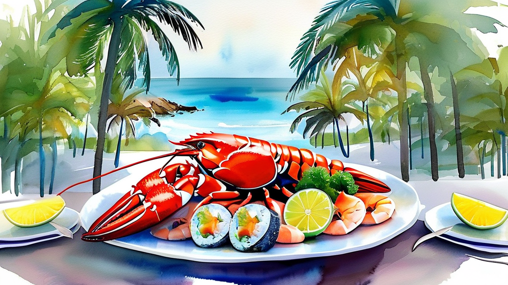 나트랑 시타딘스 호텔 랍스터 뷔페 방문 후기: 솔직 담백한 경험 공유 (watercolor 스타일)