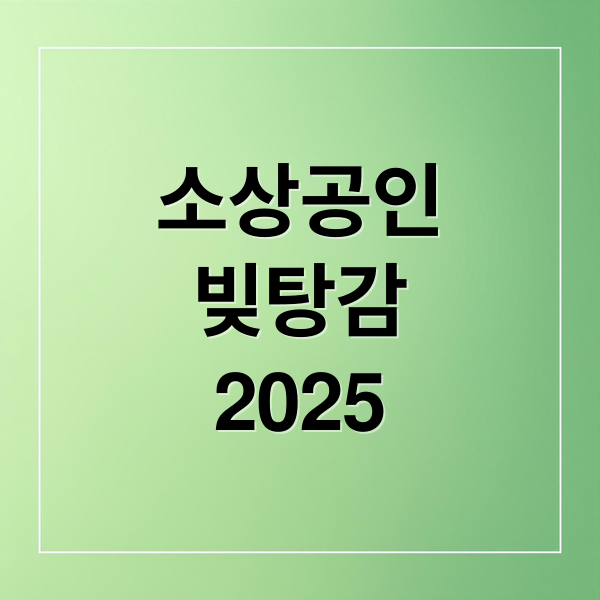 소상공인
빚탕감
2025 (소상공인 빚탕감 정책)