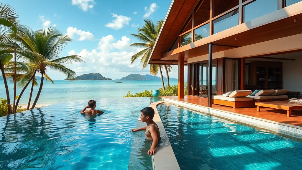 럭셔리 vs 가성비 숙소 비교 (realistic 스타일)