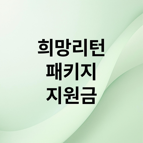 희망리턴
패키지
지원금 (소상공인 희망리턴패키지)