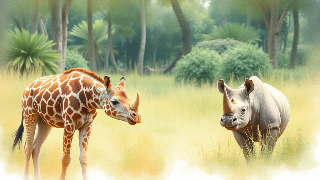 워킹 사파리, 어디서 어떻게 만날까? (watercolor 스타일)