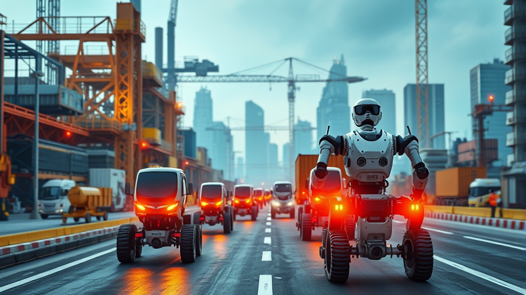 주요 AI 로봇 활용 사례 (realistic 스타일)