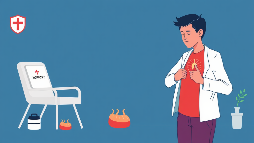 체했을 때 즉시 병원 방문이 필요한 경우 (illustration 스타일)