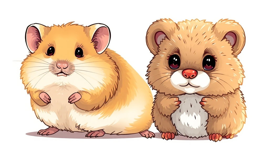 골든햄스터 종류 (illustration 스타일)