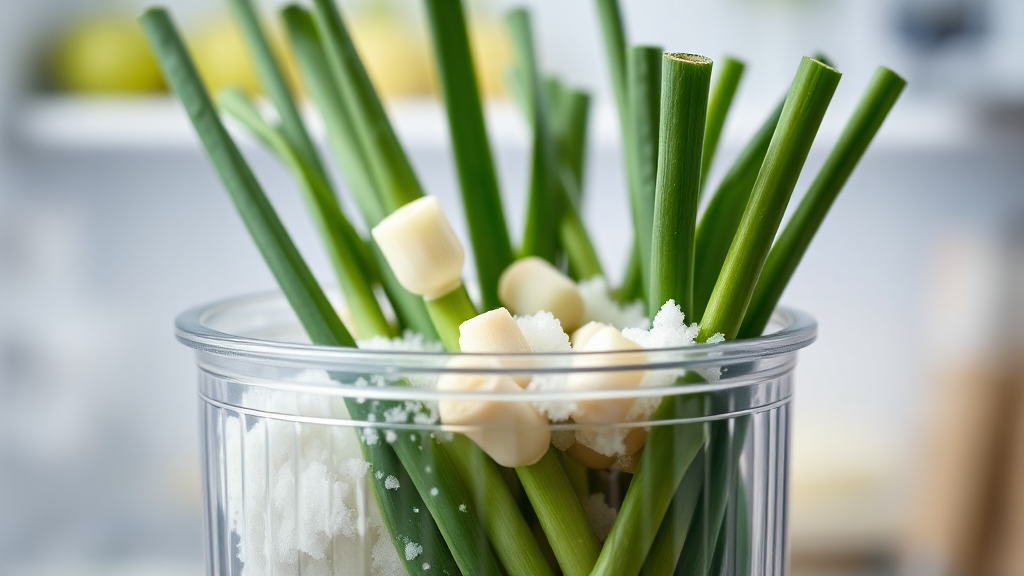 대파소금, 보관은 어떻게? (realistic 스타일)