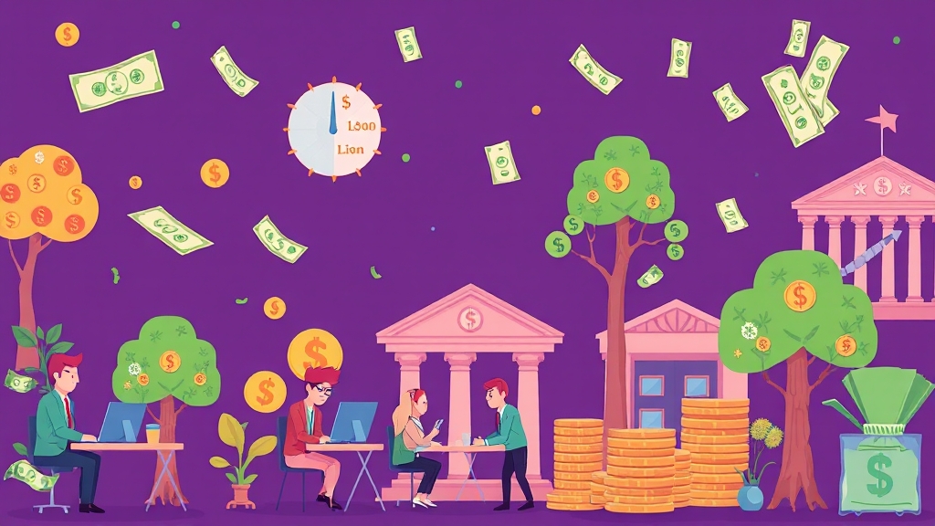 대출 종류별 한도 및 금리 비교 (cartoon 스타일)