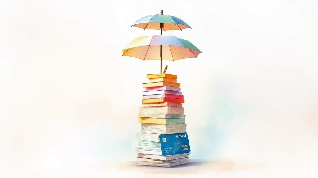 신용점수 올리는 핵심 전략 (watercolor 스타일)