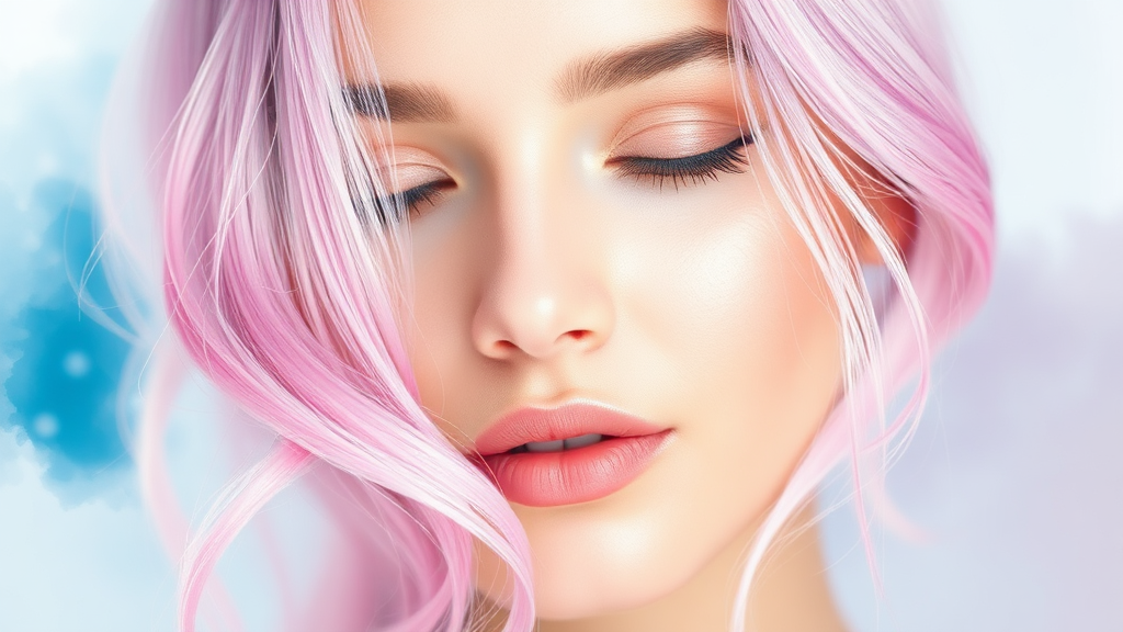 콜라겐 & 비오틴 효능 (watercolor 스타일)