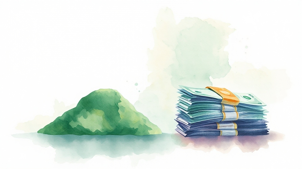 한도, 금리, 상환 조건 상세 분석 (watercolor 스타일)