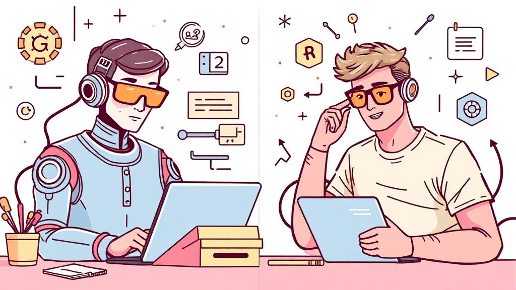 AI 코딩 도구의 등장: 개발 생산성 변화와 새로운 가능성 (illustration 스타일)