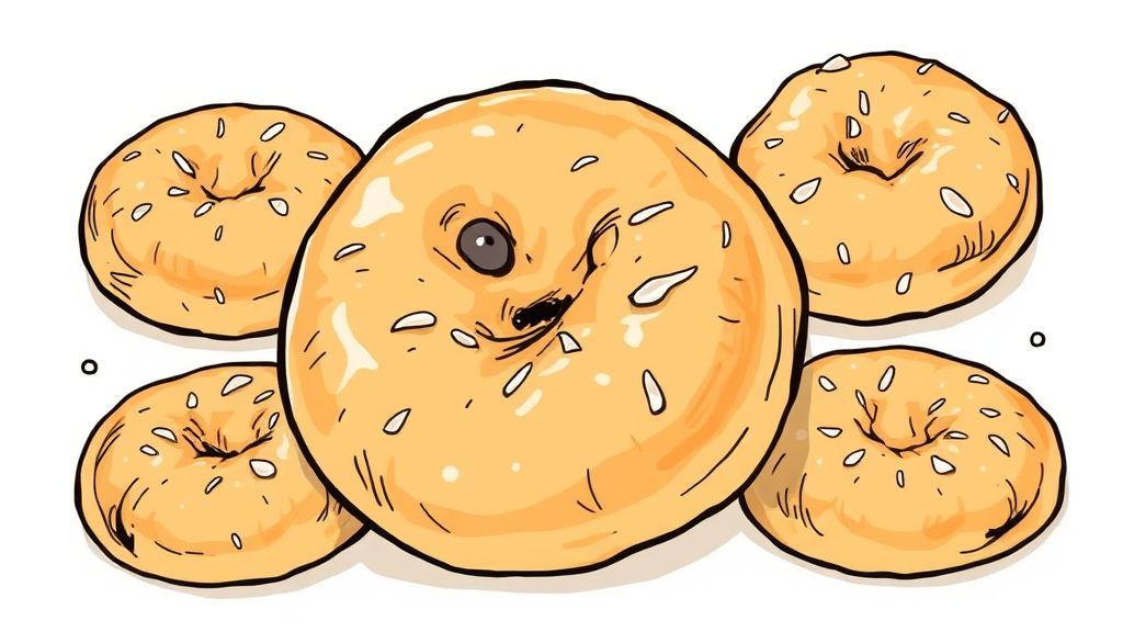 두쫀쿠 성형 및 굽기: 모양부터 식감까지 완벽하게 (illustration 스타일)