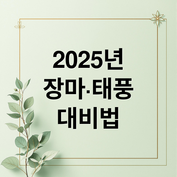2025년
장마·태풍
대비법 (2025년 장마기간 태풍 예상 시기)