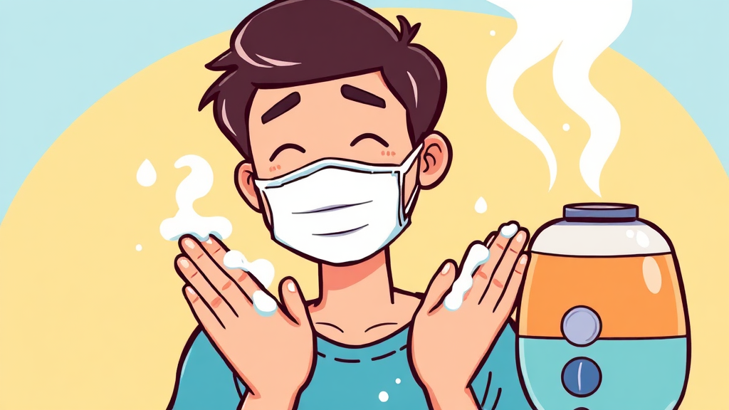 개인 위생, 습도 유지 필수! (cartoon 스타일)