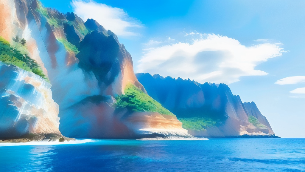 배 시간표부터 요금까지: 제주도 배편 완벽 가이드 (watercolor 스타일)