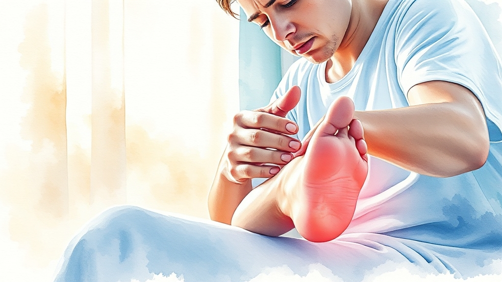 족저근막염, 왜 생기는 걸까요? (watercolor 스타일)