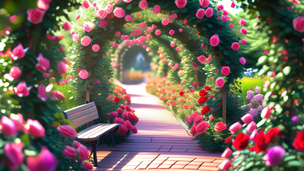 장미공원 만끽하기: 공원 시설, 특징 및 추천 방문 시기 (realistic 스타일)