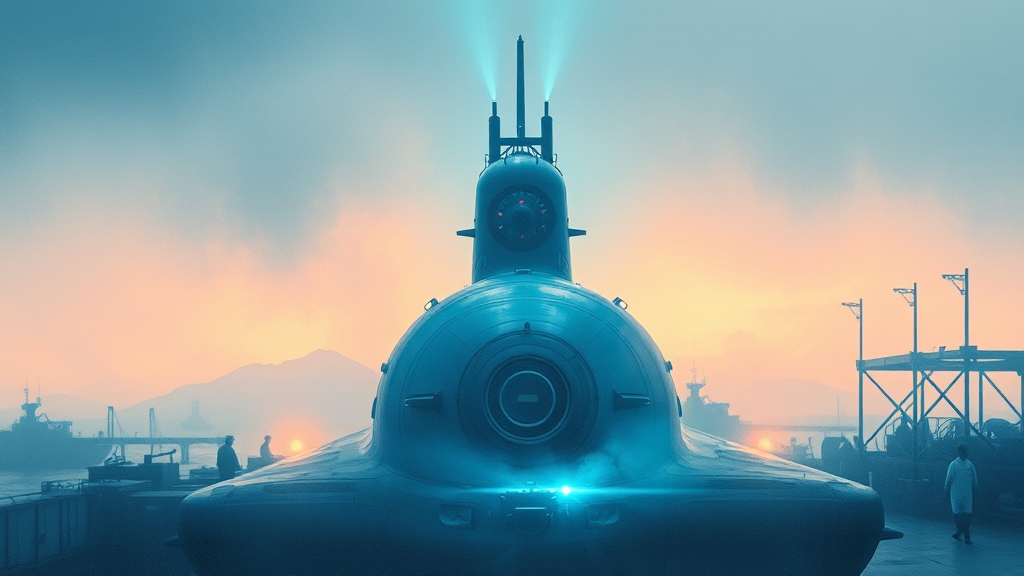 핵잠수함 도입 기술 과제 (watercolor 스타일)