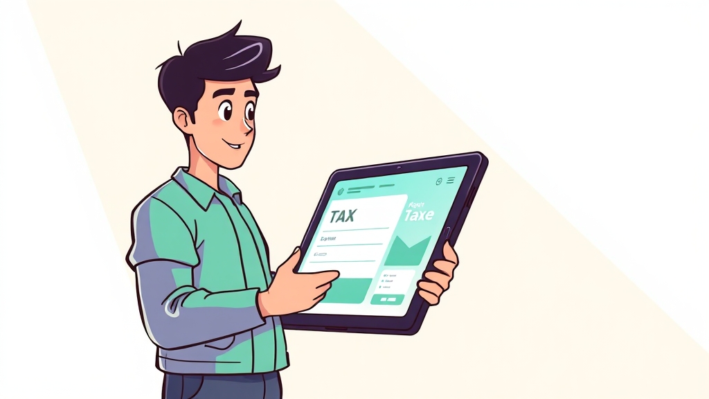 홈택스 원클릭 활용법 (cartoon 스타일)