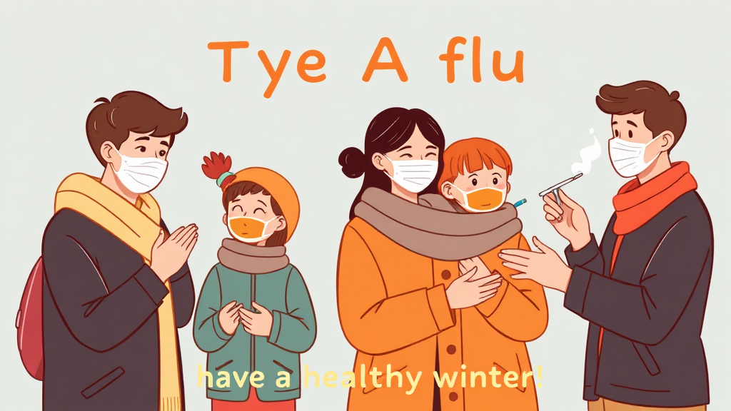 A형 독감 예방 방법 (illustration 스타일)
