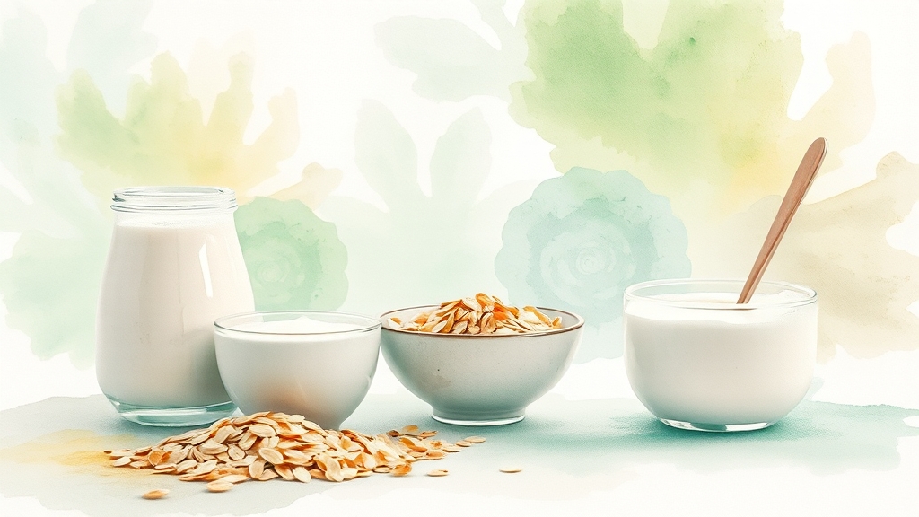 요구르트 대체 식품은? (watercolor 스타일)