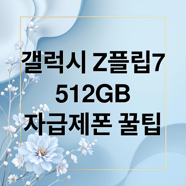 갤럭시 Z플립7
512GB
자급제폰 꿀팁 (갤럭시 Z플립7 512GB)