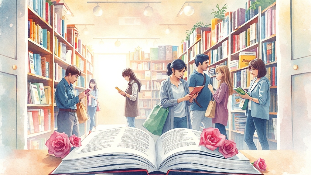 대형/온라인 서점, 왜 민생지원금 사용이 안 될까? (watercolor 스타일)