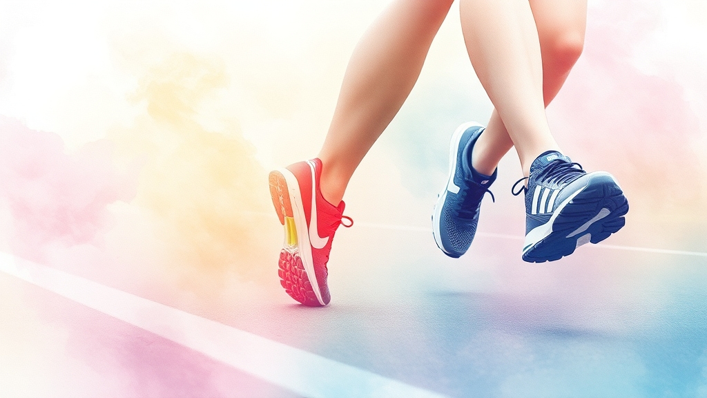 브랜드별 러닝화 비교 분석 (watercolor 스타일)