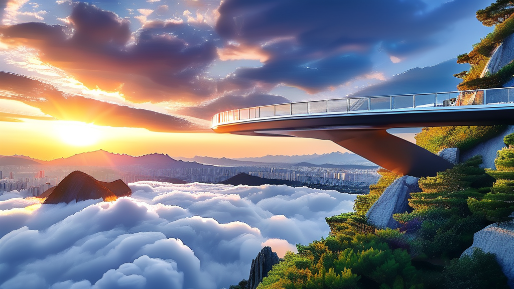 답답한 마음을 시원하게 뚫어줄 명소 (realistic 스타일)